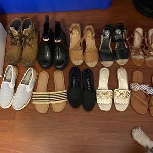 Lot of 10 Shoes Boots Sandals